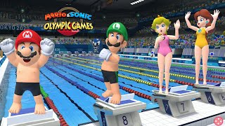 Mario amp Sonic At The Olympic Games Tokyo 2020 Swimming Gameplay Mario Luigi Peach More Switch [upl. by Nelad]