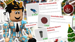 THE NEW BLOXBURG CHRISTMAS UPDATE CHIMNEYS SNOWMOBILE SANTA AND MORE [upl. by Scever]