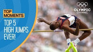 The Highest Ever Olympic High Jumps  Top Moments [upl. by Elakram780]