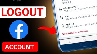 How to Logout Facebook Account All Devices 🥶 How to Secure Facebook Account [upl. by Caffrey]