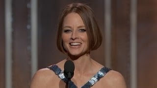 Jodie Fosters Golden Globes Speech Surprisingly Personal for Private Actress [upl. by Asirehc751]