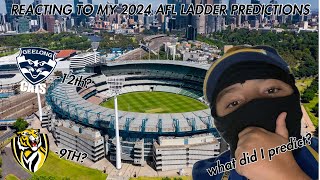 Reacting To My 2024 AFL Ladder Predictions [upl. by Ydualc]