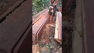 Precise cutting of the board with a chainsaw [upl. by Latea]