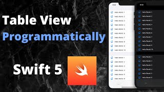 Swift 5 Create TableView Programmatically Xcode 11 2020  Swift iOS Development [upl. by Anole]