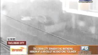 WATCH Strong winds rains from Yolanda hit Tacloban [upl. by Namilus]