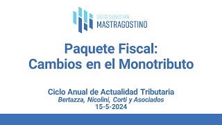 Monotributo nuevas escalas y reingreso al régimen según el quotPaquete Fiscalquot [upl. by Maureen927]