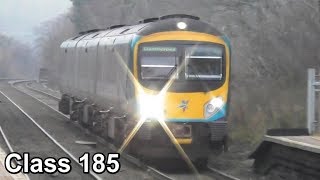 Two Class 185 First Transpennine Express Trains  Hope Station Derbyshire [upl. by Pazit729]