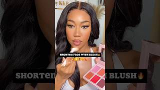 BLUSH HACK TO CONTOUR ‼️MAKE YOUR FACE LONG SHORTER‼️🤯😍 makeup makeuphacks [upl. by Asp]