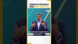 Outrage In Venezuela After President Announces Early Christmas Date [upl. by Suirtemed]