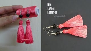 Tassel earrings  How to make silk thread Tassel earrings at home  jewelry making [upl. by Eynahpets659]