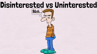 Disinterested vs Uninterested  English Speaking Practice [upl. by Helmer670]