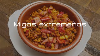 Migas extremeñas receta tradicional [upl. by Nannerb132]