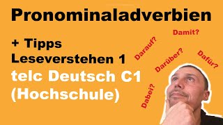 Pronominaladverbien und wie sie dir beim Leseverstehen 1 in telc Deutsch C1 helfen können [upl. by Fulton]