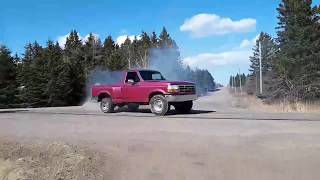 1993 F150 50L 302 Flareside Burnouts [upl. by Yerak]