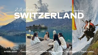 Switzerland travel vlog 2024🇨🇭Interlaken Jungfraujoch paragliding CLOY locations 2 day itinerary [upl. by Feodore40]