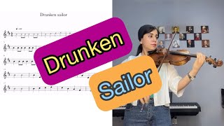 Drunken sailor  violin sheet music  backing track 🎻🎶 music drunkensailor violin [upl. by Gilles]