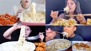 ASMR Best Creamy Pasta Mukbang No Talking Eating Sounds [upl. by Nwahsal]