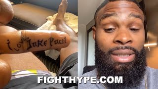 TYRON WOODLEY SHOWS TATTOO OF “I LOVE JAKE PAUL” KEEPS WORD amp PRESSES FOR REMATCH [upl. by Ermey]