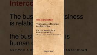 The interconnectedness of Business and Life businesslifestyle interconnectedness [upl. by Olegnaed]