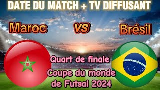 Maroc vs Brésil 🔥 quart de finale de la coupe du monde de futsal 2024 [upl. by Ahsinroc]