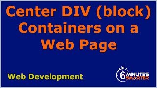 Center DIV Containers on a Web Page [upl. by Sileas]