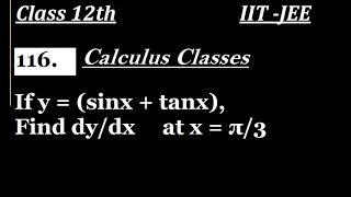 If y  sinx  tanx Find dydx​ at x  π3 [upl. by Anirtruc]