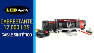 Cabrestante HPSWINCH 12V 12000 LBS  5448 Kg de capacidad Cable sintético  LED4X4 [upl. by Furie293]