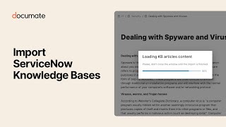 Import ServiceNow Knowledge Bases into Documate [upl. by Anissej]
