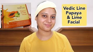 Best Facial Kit For Tanned Skin Blemishes and Pigmentation  Vedic Line Papaya amp Lime Facial [upl. by Anilat721]