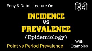 Prevalence vs Incidence in Epidemiology  Point and Period Prevalence  Epidemiology in Hindi Lokesh [upl. by Corby479]