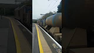 Colas rail 67 027  67 023 departs Swindon with a two tone on RHTT duties train railway shorts [upl. by Akerdnahs]