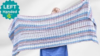 EASY Left Handed Crochet Shawl Pattern  the Beached Granny Wrap [upl. by Gonnella]