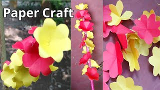 DIY। Paper Craft For Home Decoration  Wall Hanging Ideas  Paper Flower Wall Hanging  Paper Craft [upl. by Ekyt]