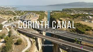 4K Flying Over the Corinth Canal  The canal of the Isthmus of Corinth [upl. by Ecyar]