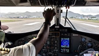 Cockpit View Takeoff – Winair – DeHavilland Canada DHC6300 Twin Otter – SXM – PJWIQ – SCS Ep 194 [upl. by Lettig999]