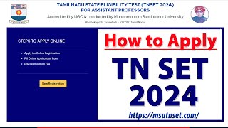 how to apply TN SET 2024 step by step process  online application TNSET2024 [upl. by Navy]