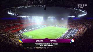 EURO 2012  Ukraina  Francja  deszcz na murawie przerwany z powodu burzy [upl. by Ligetti485]