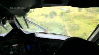 HD Twin Otter landing  Bahia Solano Full cockpit audio ENG CC [upl. by Anhsirk]