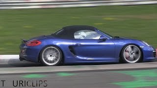 2015 Porsche Boxster S mule on the limit during testing on the Nürburgring [upl. by Augie]