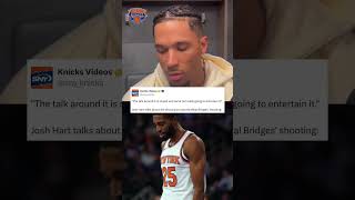 Josh Hart defends Mikal Bridges amidst his shooting woes Clip via snyknicksX nyk nyknicks [upl. by Lamee]