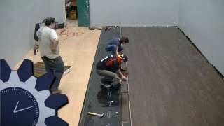 Laying Armstrong Commercial Laminate Flooring in Studio A Abbreviated Workday 11 [upl. by Llireva30]