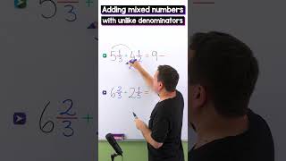 Adding mixed numbers with unlike denominators [upl. by Maroj]