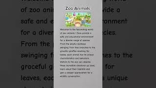 Improve Your Reading Practice  Zoo Animals Story in English [upl. by Nnayllek]