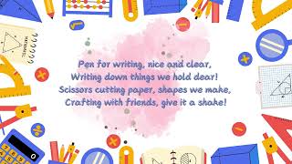 quotSchool Supplies Song for Kids Learning and Funquot  ESL English Learning Song [upl. by Collins]