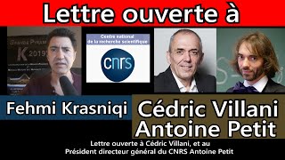 Lettre ouverte à Cedric Villani et Antoine Petit CNRS Ch Anta Diop Krasniqi Rittaud le Mètre [upl. by Meggs]