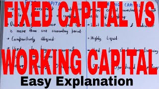 Fixed Capital vs Working CapitalDifference between fixed capital and working capital [upl. by Ahusoj]