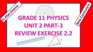 Grade 11 Physics Unit 2 part 3 Review Exercise 22 new curriculum in afan oromo [upl. by Cesaro]