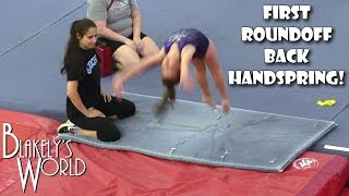 First Roundoff Back Handspring  Blakely Bjerken [upl. by Erdeid]