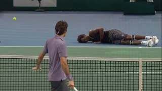 Roger Federer  DROPPING PLAYERS On The FLOOR No Mercy [upl. by Aronoel292]