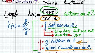 Continuité en un point continuité sur un intervalle 3eme années scientifiques [upl. by Ynor942]